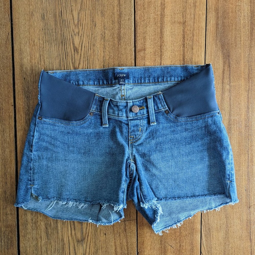 J. Crew Denim Maternity Shorts Medium Wash - Like New